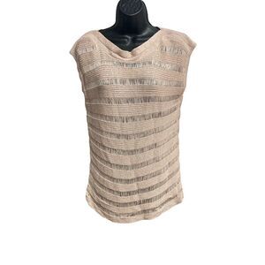 CYNTHIA ROWLEY Beige with a pinkish tint Woven Women’s Top Size Large‎